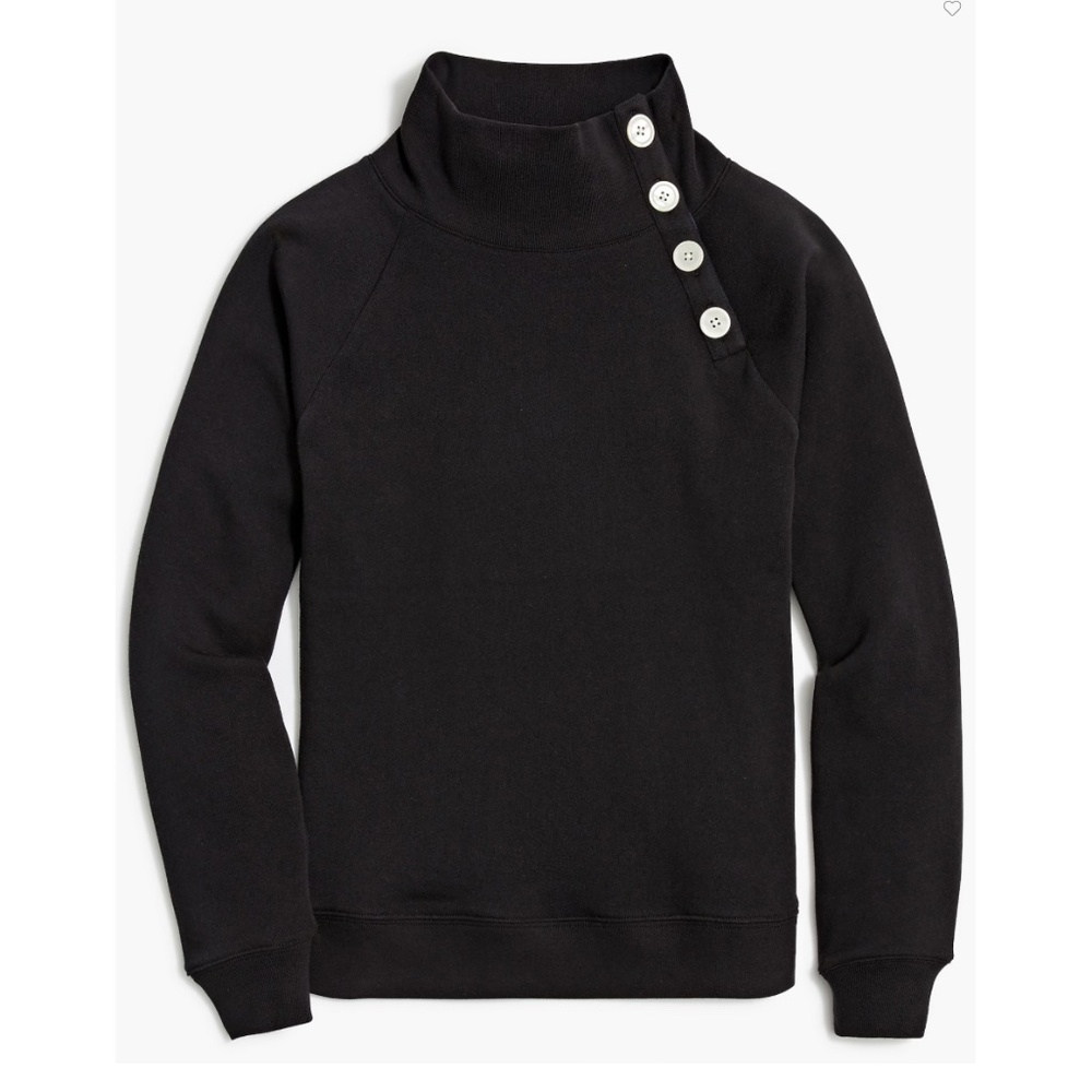 J.Crew Factory Women's Black Tartan Wide Button-collar Sweatshirt Size Large